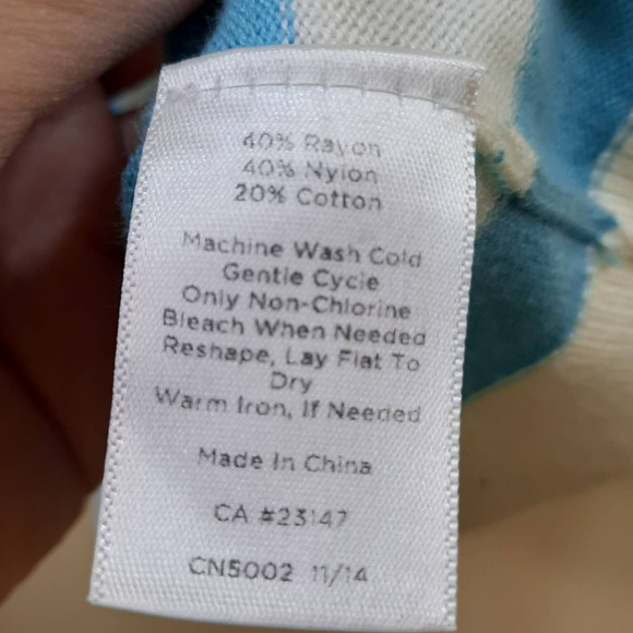 Talbots| Blue & Coral Lightweight Button Sweater Size L - Picture 6 of 6